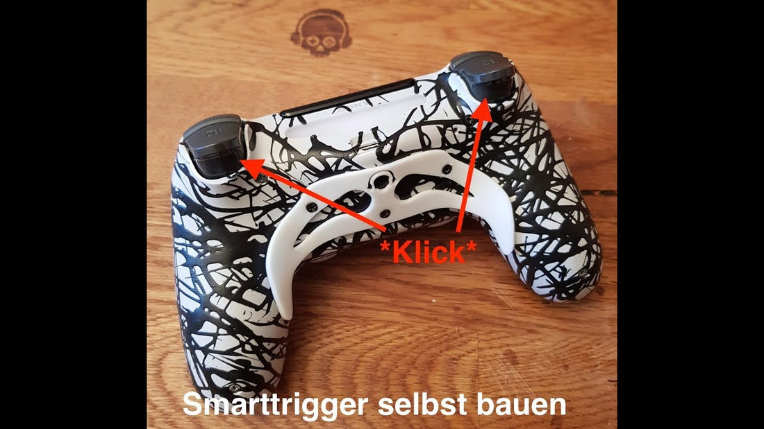 Geöffneter PS4 V2 Controller mit installierten Smart Triggers und Remapper Platine