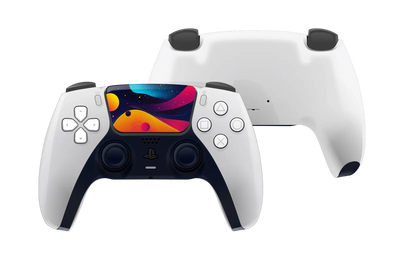 Custom PS5 Controller weiß mit Farbsturm Touchpad