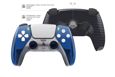 Custom PS5 Controller Chrom blau Design