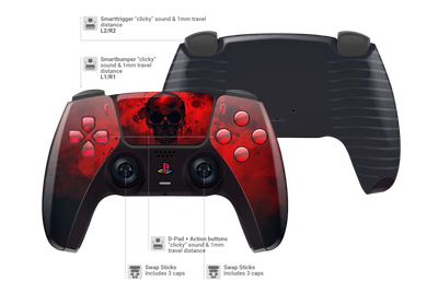 Custom PS5 Controller Blutnebel Design | Umgebaute PS5 Controller