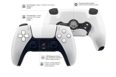 Custom PS5 Controller Original Weiß Design - 30th Anniversary
