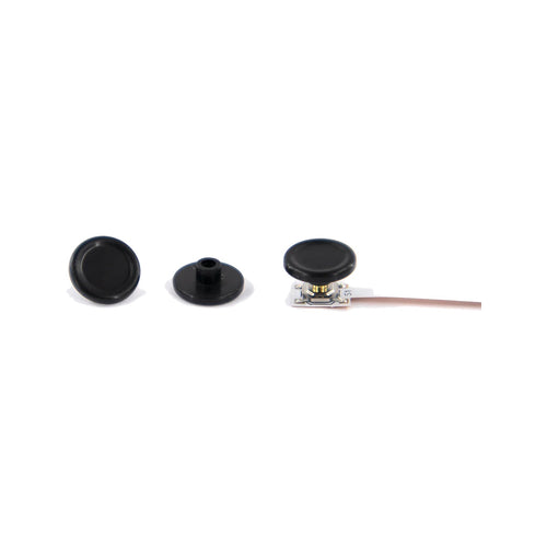 Detailansicht rote Paddle Kappe mit Bohrung und Metalltaster