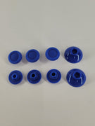 Acht blaue Kunststoffteile für Controller Analogsticks inklusive Aufsätzen und Basen
