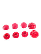 Acht rote Swap Stick Aufsätze und Basen für PS5 Controller