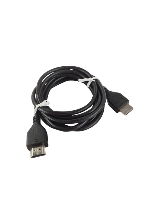 Aufgerolltes schwarzes HDMI Kabel mit Typ A Steckern