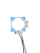 Blaue LED Platine mit kreisförmiger Aussparung für PS5 Analogsticks