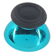 Einzelner PS5 Analogstick mit hellblauem Chrom Sockel und schwarzer Gummikappe