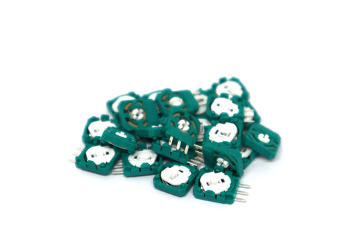 Ersatz Potentiometer grün mit weißer Achse und Metall-Lötstiften für Controller Reparatur