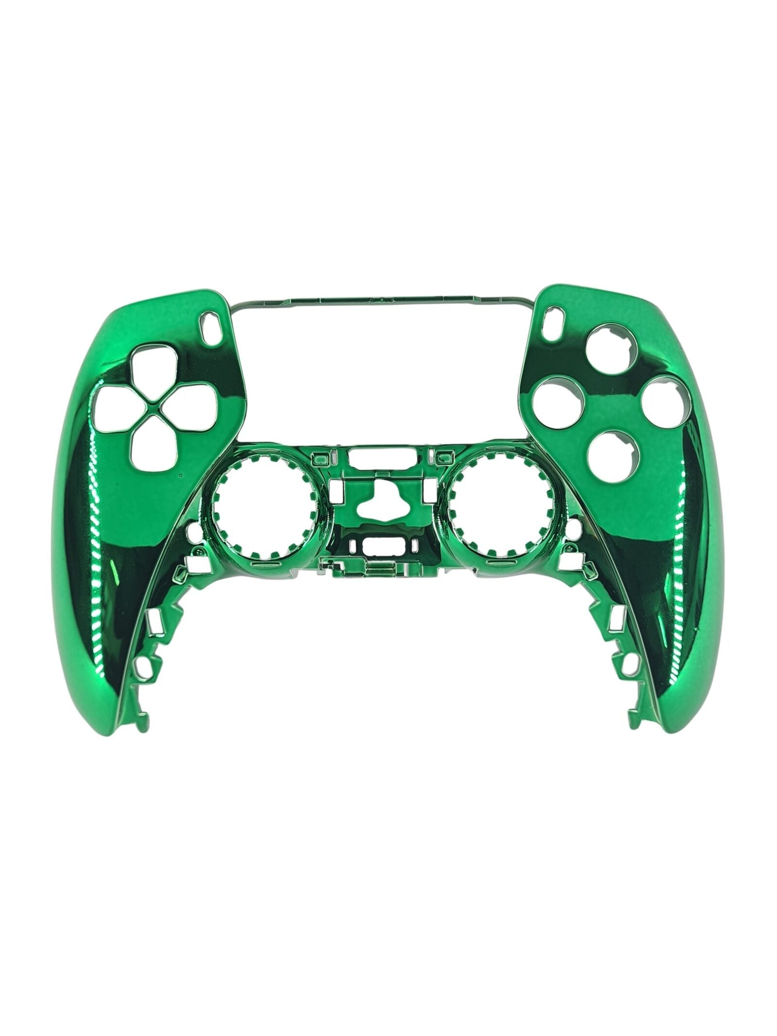 Grünes Chrom Frontgehäuse für PS5 Controller mit spiegelnder Oberfläche