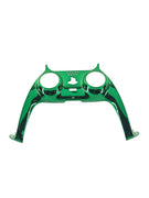 Grünes PS5 Mittelstück mit hochglänzender Chrom Optik und Aussparungen für Analog Sticks