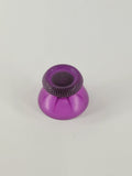 Lila transparenter PS5 Analogstick mit strukturiertem Grip-Ring und Perlmutt-Basis