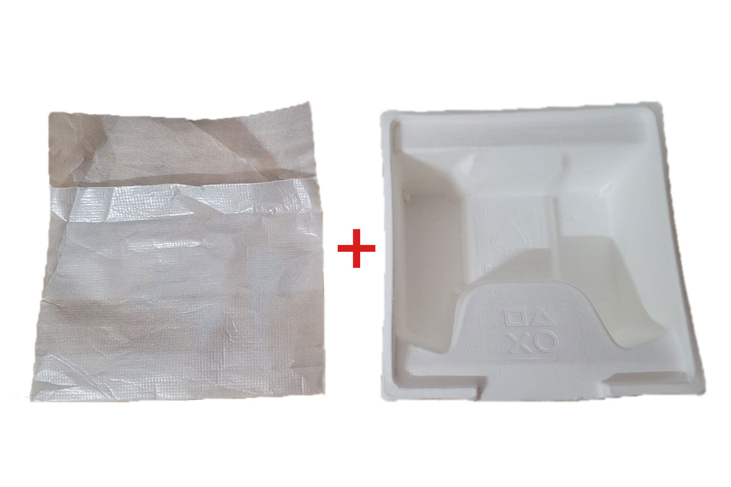 Originale Sony Verpackungseinlage aus Karton und transparenter Kunststoffbeutel für PS5 Controller
