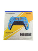 Originalverpackung des PS5 Fortnite Limited Edition Controllers mit blauem DualSense Gamepad