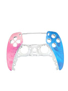 PS5 Frontgehäuse in Blau und Rosa mit Wellenmuster und weißem Mittelteil