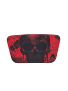Rotes PS5 Touchpad mit schwarzem Totenkopf und Blutspritzer Design