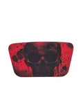 Rotes PS5 Touchpad mit schwarzem Totenkopf und Blutspritzer Design
