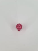 Runde pinke PS5 Dreieck Taste aus durchscheinendem Kunststoff mit eingeprägtem Symbol