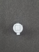Runde weiße PS5 Viereck Taste mit grauem Symbol und Führungsstift