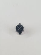 Schwarze originale PS5 X Taste mit weißem Symbol und Metallkontakten