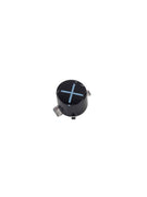 Schwarze PS5 X Taste mit blauem Kreuz Symbol im PS4 Design