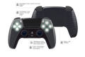 Schwarzer Custom PS5 Controller mit Softtouch-Oberfläche und weißen Tasten von vorne und hinten