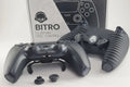 Schwarzer PS5 Controller mit Grip Gehäuse und Scull V3 Paddles