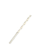 Silberner 3.5mm Metallbohrer diagonal vor weißem Hintergrund