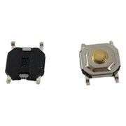 SMD Taster 5x5x1.5mm ungelötet mit schwarzer Basis und goldenem Knopf