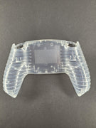 Transparente PS5 Controller Rückschale mit strukturierter Grifffläche und Belüftungsgitter