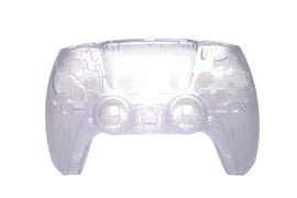 Transparentes PS5 Controller Gehäuse Set aus Frontcase und Backcase für LED Modding