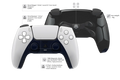 Umgebaute PS5 Controller in Weiß mit schwarzer Waben-Rückschale und TMR Sticks