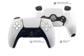 Weißer Custom PS5 Controller mit schwarzen Paddles und Hall Effect Sticks