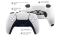 Weißer PS5 Controller mit schwarzen Ares Paddles und Smarttrigger Modifikation