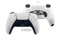 Weißer PS5 Controller mit schwarzen Hall Effect Sticks und zwei Paddles auf der Rückseite