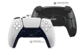 Weißer PS5 DualSense Controller mit schwarzer Waben-Grip Rückschale und Paddles