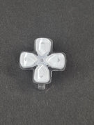 Weisses PS5 Steuerkreuz mit grauen Pfeilsymbolen und transparentem Rahmen