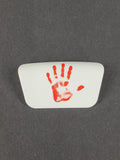 Weißes PS5 Touchpad mit rotem Blut Hand Design und matter Softtouch Oberfläche