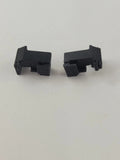 Zwei schwarze 3D-gedruckte Kunststoff-Einsätze für PS5 Smarttrigger L2 und R2