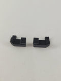 Zwei schwarze U-förmige Kunststoff Einsätze für PS5 Smarttrigger im 3D Druck