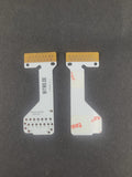 Zwei weiße ungelötete PS5 Remapper Flex-Leiterplatten für BDM030 Controller mit goldenen Kontakten