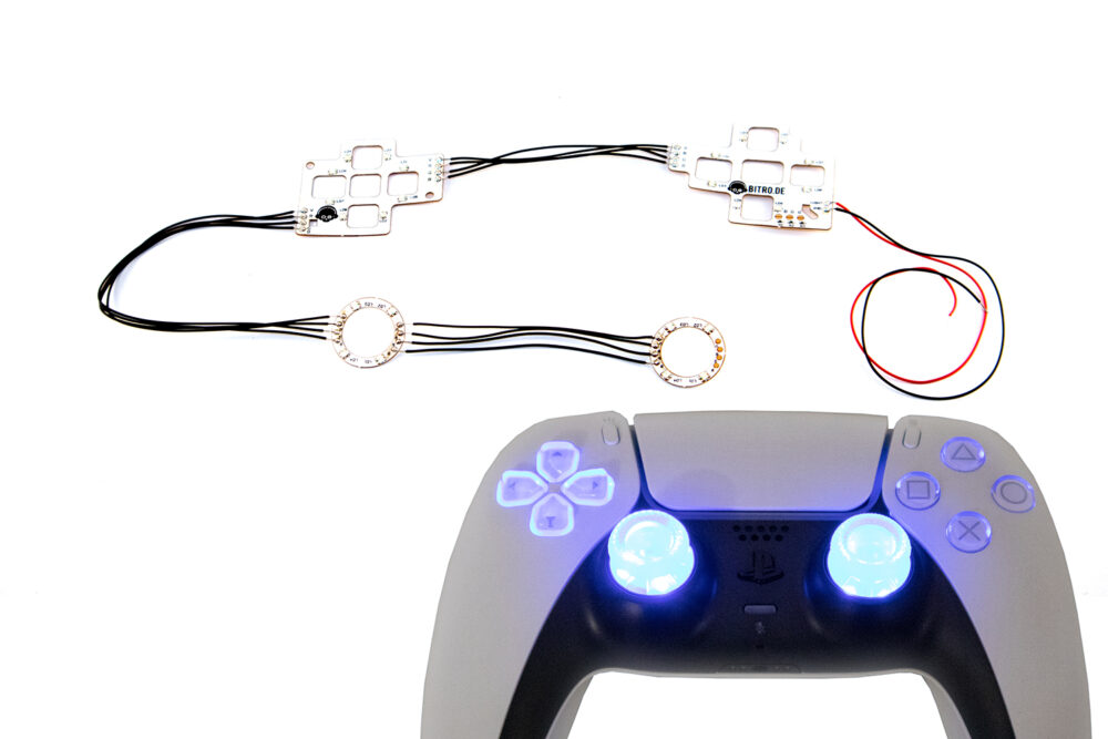 ps4 ps5 led mod kit button light only bitro rot gruen blau leds rgb ps5ledkit installed